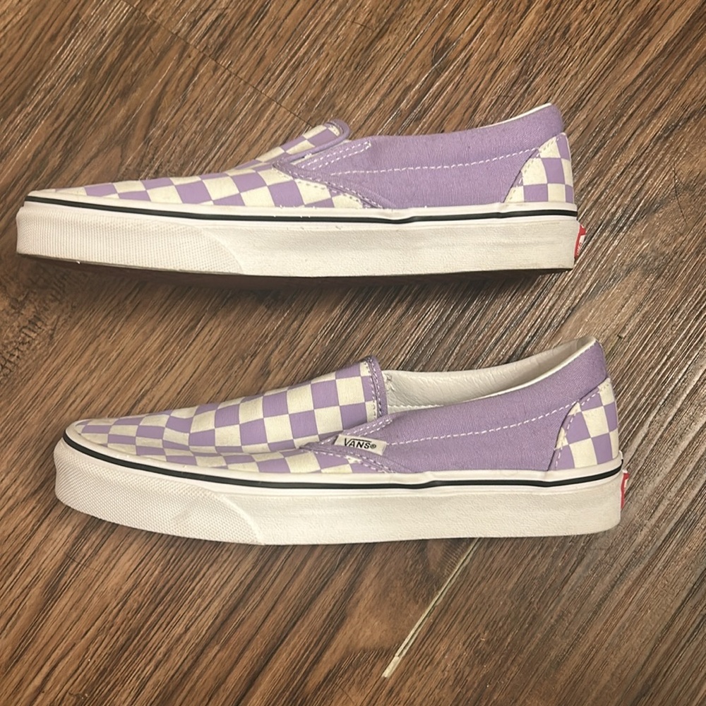 Vans Lavender Checkered Slip-On Sneakers - Picture 2 of 5